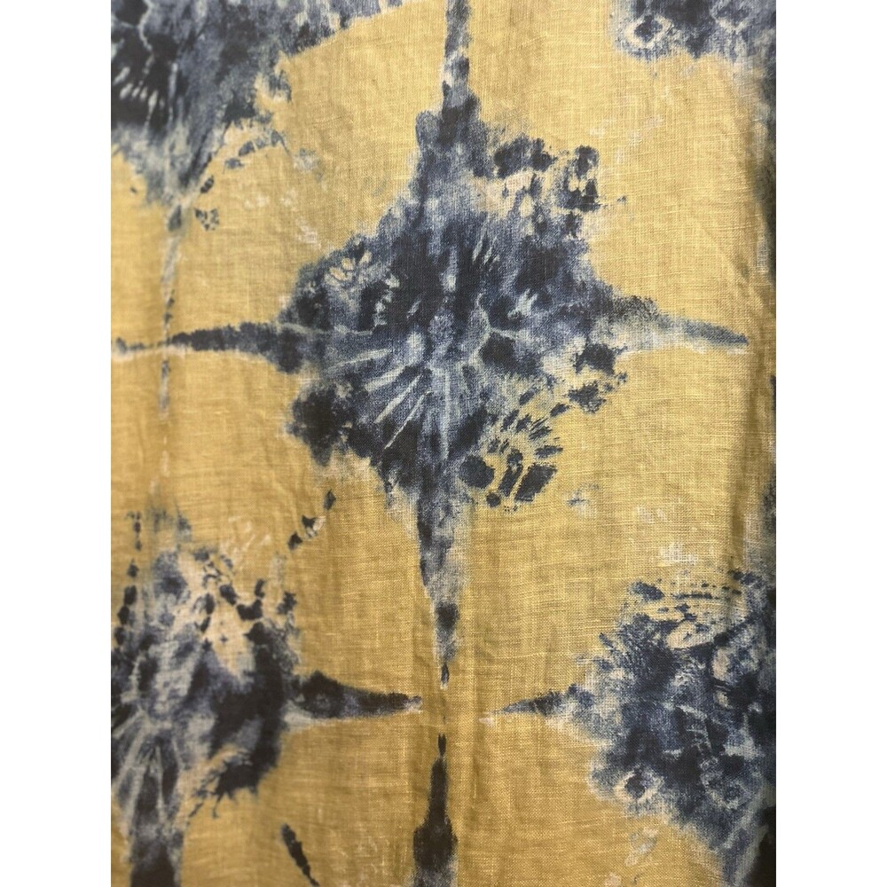 Bellambra Women's Top Made in Italy Linen Tie Dye Blouse Yellow/Blue Medium - Picture 3 of 4